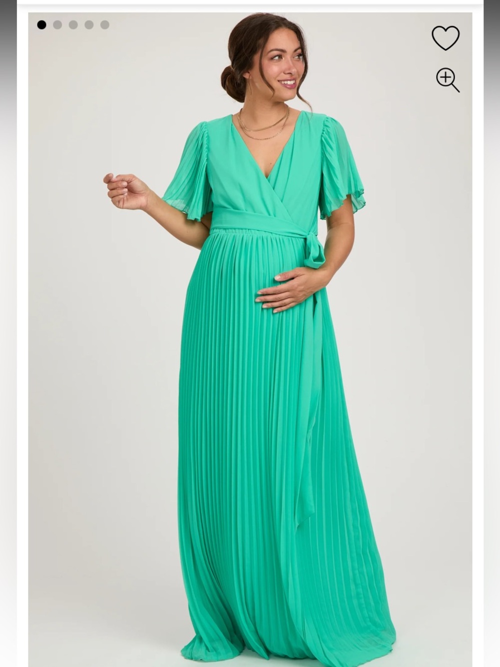 PINKBLUSH Maternity Aqua Chiffon Wrap Dress